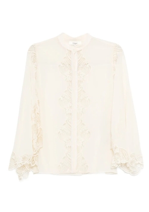 Chloé lace-trimmed blouse - Neutrals