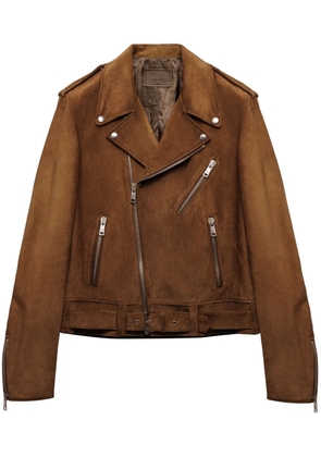Prada suede biker jacket - Brown