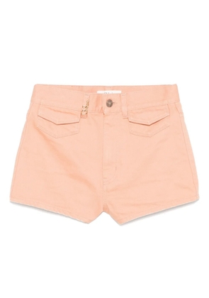 Chloé logo-plaque shorts - Orange