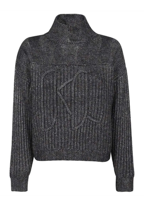 Karl Lagerfeld logo-embroidered jumper - Grey