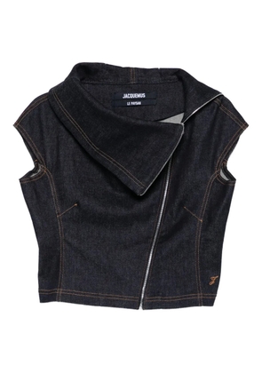 Jacquemus zip-front asymmetrical top - Blue