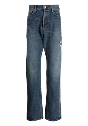 Undercover bead-embellished straight-leg jeans - Blue