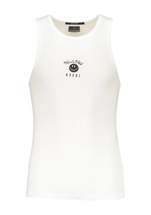 Ksubi ribbed smiley-face tank top - White