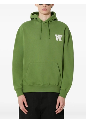 Wood Wood drawstring logo hoodie - Green