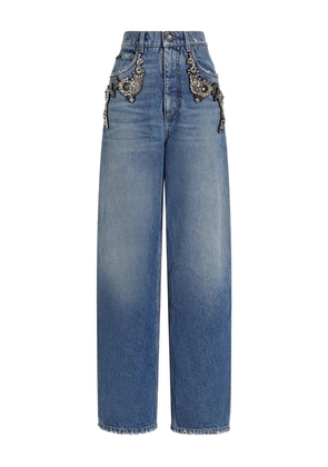 Dolce & Gabbana crystal-embellished jeans - Blue