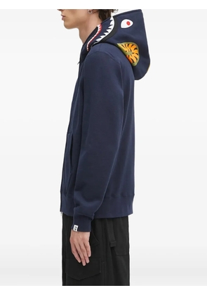 A BATHING APE® shark-print zip-up hoodie - Blue