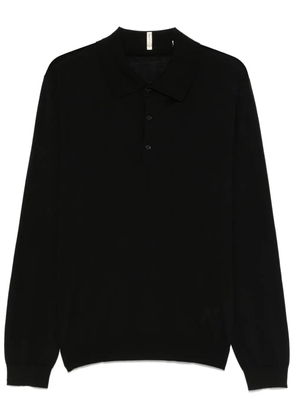 Sunflower merino wool polo shirt - Black