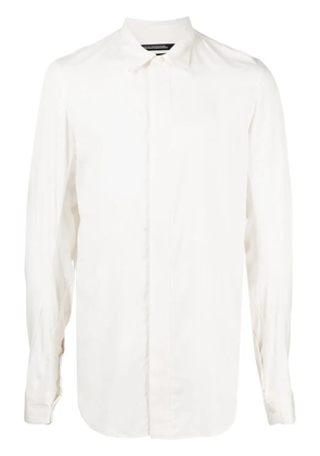 Julius spread-collar concealed-fastening shirt - White