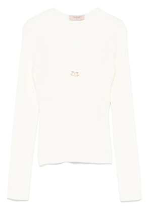 TWINSET Oval T-plaque top - White