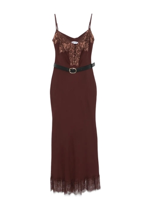 Self-Portrait lace-embellished dress - Brown