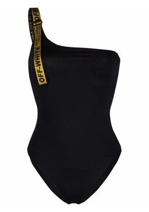 Off-White Industrial strap asymmetric swimsuit - Black