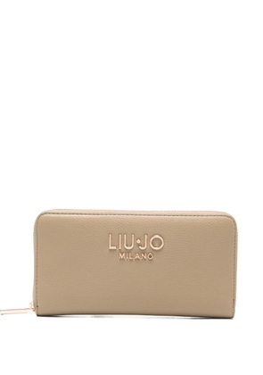 LIU JO large logo zip wallet - Neutrals