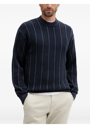 BOSS ribbed crew-neck sweater - Blue
