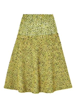 Diesel tweed-textured flared midi skirt - Green