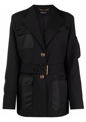 Versace long-sleeve belted jacket - Black
