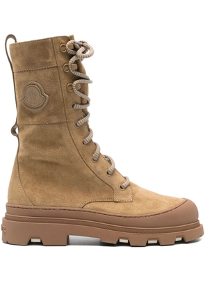 Moncler lace-up suede boots - Neutrals