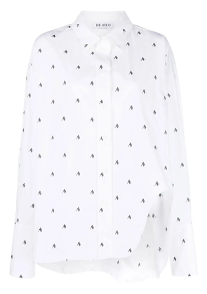 The Attico Diana oversized logo-print shirt - White