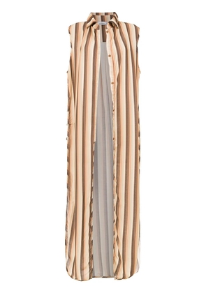 Amir Slama striped swimsuit - Brown