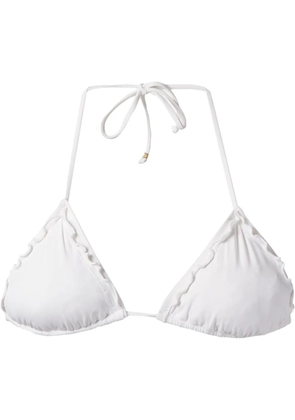 Amir Slama ruffled trim triangle bikini top - White