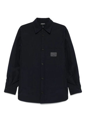 Emporio Armani logo-patch shirt jacket - Blue