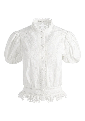 alice + olivia Loryn lace-trimmed blouse - White