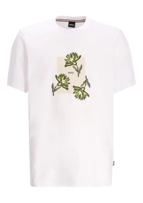 BOSS floral-artwork T-shirt - White