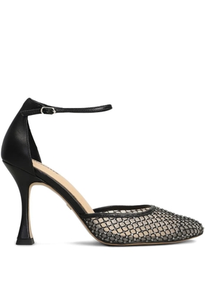 Lola Cruz embellished mesh heeled pumps - Black