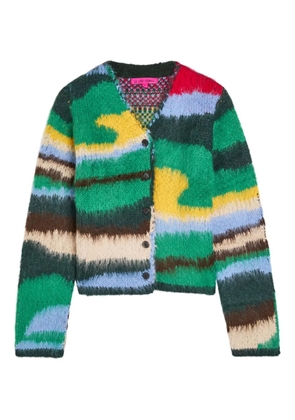 The Elder Statesman jacquard V-neck cardigan - Green