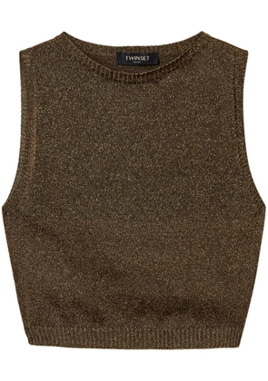 TWINSET lurex knitted top - Brown