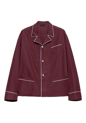Prada piped-pocket cotton shirt - Red