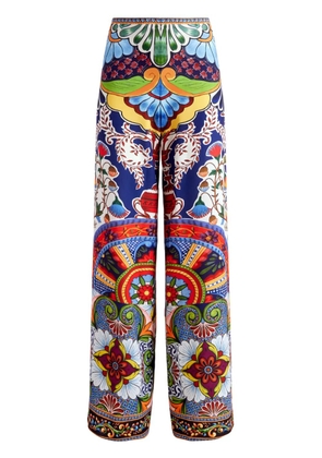 alice + olivia Athena Pants in multicolor polyester - Blue