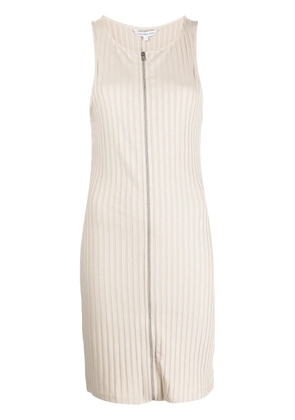 Calvin Klein Jeans zip-up ribbed dress - Neutrals