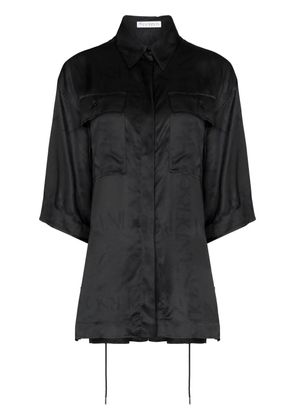 JW Anderson logo-print drawstring shirt - Black