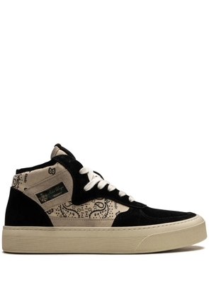 RHUDE Cabriolets bandana-print high-top sneakers - Black