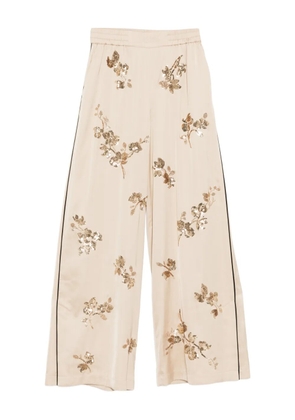 Karl Lagerfeld sequin-embellished flared trousers - Neutrals