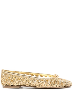 Casadei woven ballet flats - Gold