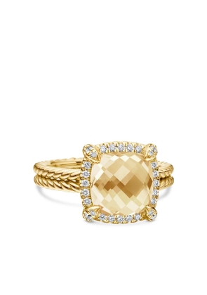 David Yurman 18kt yellow gold Châtelaine citrine and diamond ring (9mm)