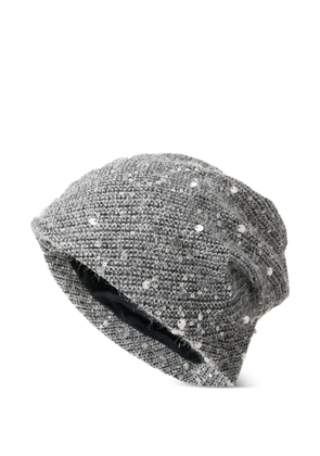 Maison Michel sequin-embellished beanie hat - Grey