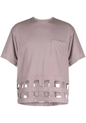 KAPITAL Windowpane jersey T-shirt - Purple