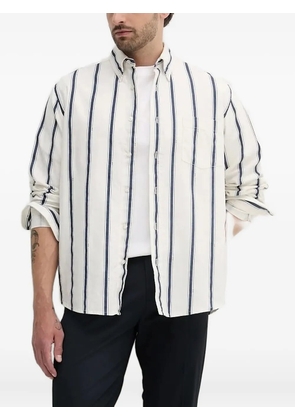 BOSS striped chest-pocket shirt - White