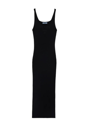 Prada ribbed midi dress - Black