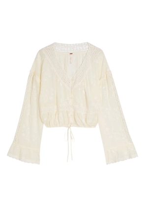Free People floral-embroidered blouse - Neutrals