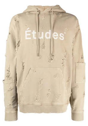 Études Studio Ensemble distressed-effect hoodie - Brown