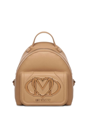 Love Moschino logo-plaque backpack - Brown