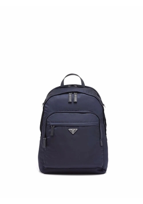 Prada Re-Nylon triangle logo backpack - Blue