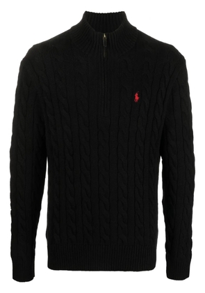 Polo Ralph Lauren cable-knit half-zip jumper - Black