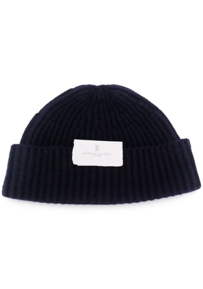Brunello Cucinelli ribbed beanie - Blue