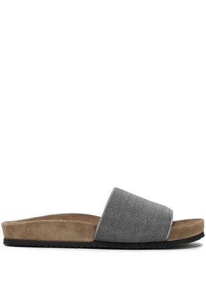 Brunello Cucinelli monili vamp slides - Silver