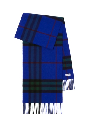 Burberry checked cashmere scarf - Blue
