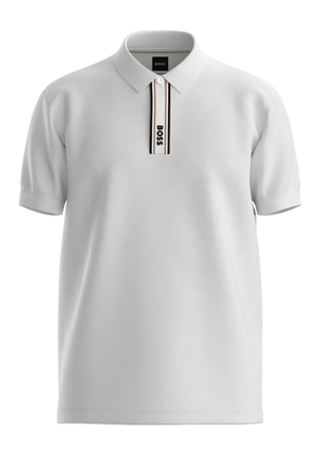 BOSS stripe-detail polo shirt - White
